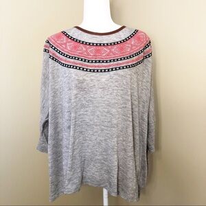 THML Embroidered Lightweight Gray Sweater - XS